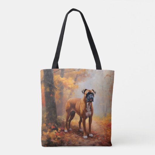 Tote Bag Boxer en automne Feuilles automne Inspire (Dos)