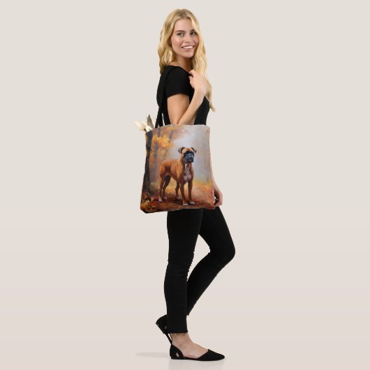 Tote Bag Boxer en automne Feuilles automne Inspire (Sur le modèle)