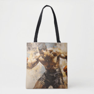 Tote Bag Boxer Sport Peinture Art Décor Abstrait