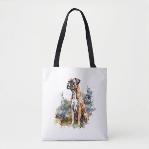 Tote Bag BoxerLoveArt Vibrant Aquarelle Peinture de Loyal
