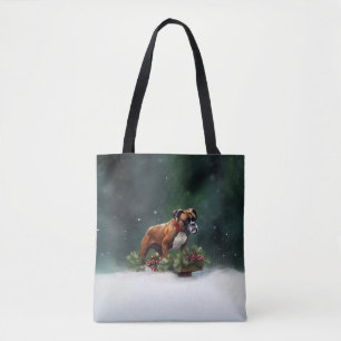 Tote Bag Boxeur Noël neige hiver