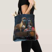 Tote Bag Boxeur Sleigh Noël Décor (De près)