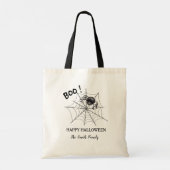 Tote Bag Boy Spider Web Black Personnalisé Halloween Nom de (Dos)