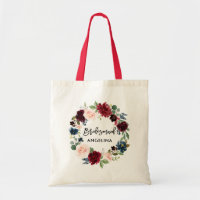 Bracelet Script Bourgogne Bleu Floral