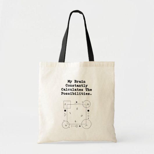 Tote Bag Brain Calculates Possibilities | Math Thinker (Devant)
