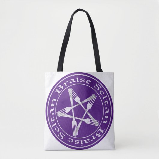 Tote Bag Braise Seitan Vegan Pentagram (light version) (Devant)