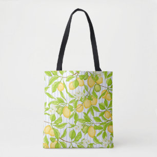 Tote Bag Branche de citronnier : Motif sans fil