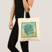 Tote Bag Branche de corail turquoise foncé (Devant (produit))