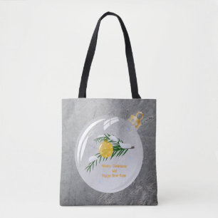 Tote Bag Branche de Noël décorée en bauble