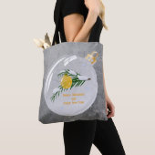 Tote Bag Branche de Noël décorée en bauble (De près)