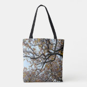 Tote Bag Branches, avec feuilles orange et neige (Dos)