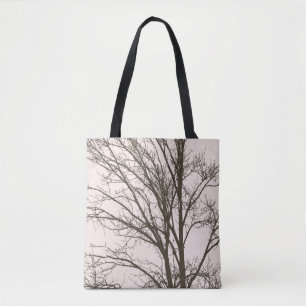 Tote Bag Branches d'arbre Brown rose pâle