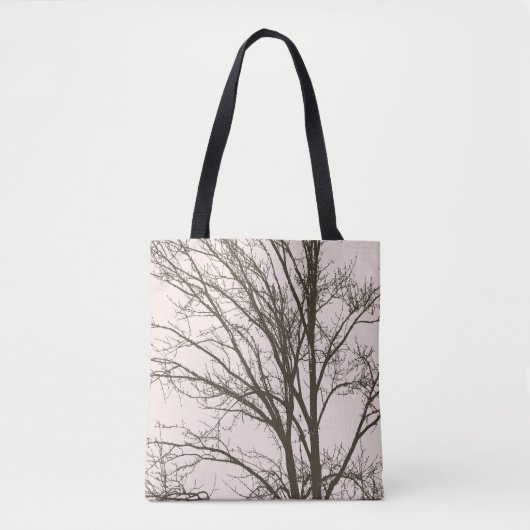 Tote Bag Branches d'arbre Brown rose pâle (Devant)
