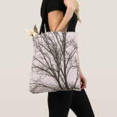 Tote Bag Branches d'arbre Brown rose pâle (De près)