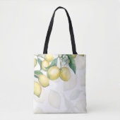 Tote Bag Branches de citron blanc et jaune rustique chic (Devant)