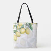 Tote Bag Branches de citron blanc et jaune rustique chic (Dos)