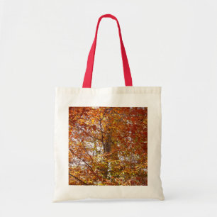 Tote Bag Branches de feuilles orange Automne Nature