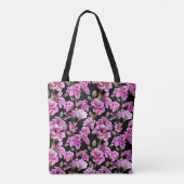 Tote Bag Branches de géranium, bourgeons roses aquarelles. (Dos)