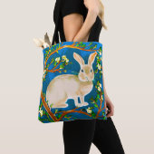 Tote Bag Branches de lapin sauvage et de fleurs (De près)