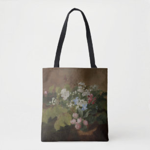 Tote Bag Branches fleuries sur une souche d'arbre