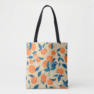 Tote Bag Branches Oranges : Motif Arrière - plan beige