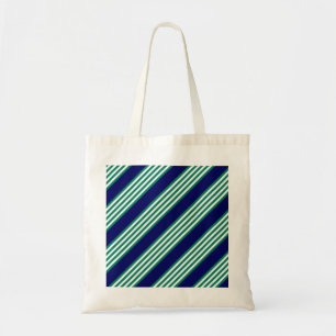 Tote Bag Brayures blanches et vertes motif avec bleu marine