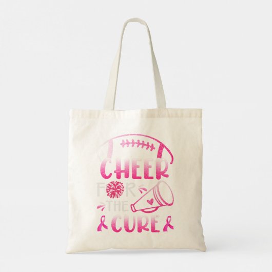 Tote Bag Breast Cancer Awareness Cheer For The Cure T-shirt (Dos)
