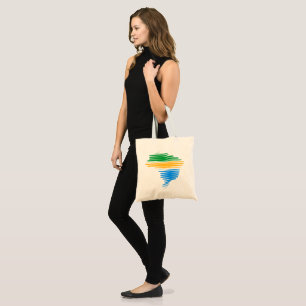 Tote Bag Brésil carte frontière avec drapeau brésilien coul