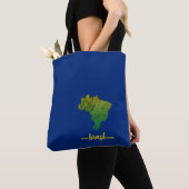Tote Bag Brésil Grunge | Carte du Brésil (De près)