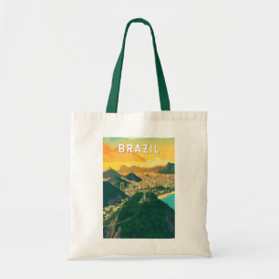 Tote Bag Brésil Illustration Voyage Art Vintage