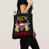 Tote Bag Brewdolph - Drôle Reindeer Bière cadeau de Noël (De près)