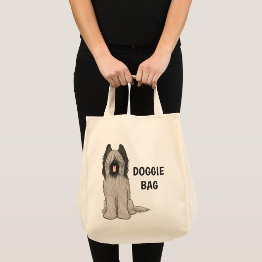 Tote Bag Briard mignon avec le texte fait sur commande (Devant (produit))