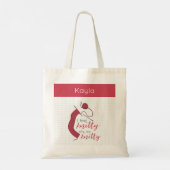 Tote Bag Brick Red Je Sens Knitty, Oh Tellement Knitty (Dos)