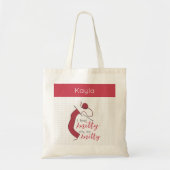 Tote Bag Brick Red Je Sens Knitty, Oh Tellement Knitty (Devant)