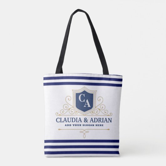 Tote Bag Bride And Groom Monogram Names Elegant Weeding (Dos)