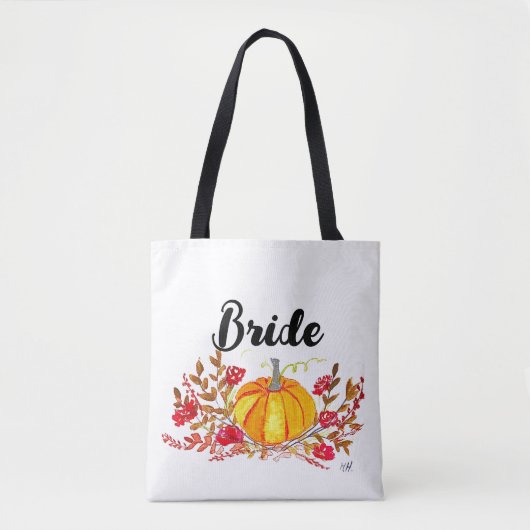 Tote Bag Bride Citrouille d'automne Mariage de automne Flor (Devant)
