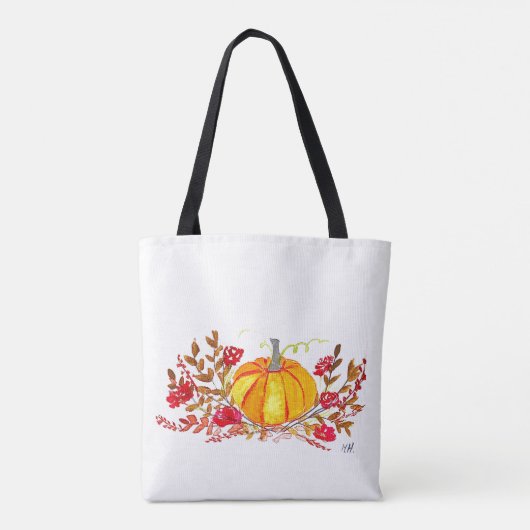 Tote Bag Bride Citrouille d'automne Mariage de automne Flor (Dos)