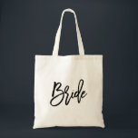 Tote Bag Bride de script de pinceau moderne<br><div class="desc">Sac fourre-tout de mariée moderne à la mode</div>