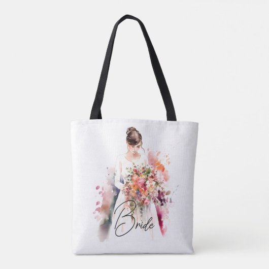 Tote Bag Bride en aquarelle | MARIAGE (Dos)