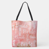 Tote Bag Bride Gold Melon Script Mariage moderne (Dos)