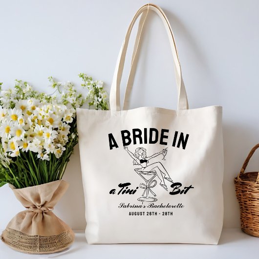 Tote Bag Bride in a tini bit martini bachelorette Espresso