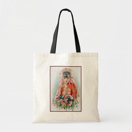 Tote Bag Bride in Chinese Red Wedding Shanghai Yuefenpai (Devant)