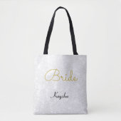 Tote Bag Bride Mariage en or blanc simple (Devant)