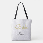 Tote Bag Bride Mariage en or blanc simple (Dos)