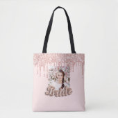 Tote Bag Bride rose gouttes d'or mariage photo (Devant)
