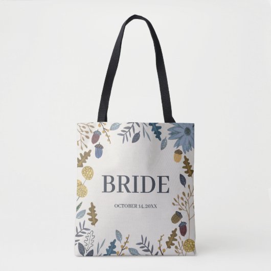 Tote Bag Bride rustique feuilles d'automne mariage de autom (Devant)