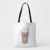Tote Bag Bride Script café moderne Coeur (Devant)