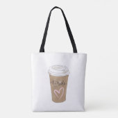 Tote Bag Bride Script café moderne Coeur (Dos)