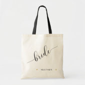 Tote Bag Bride Script Simple moderne Bridal Party Gold Hear (Devant)