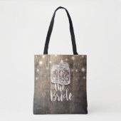 Tote Bag Brides mariages Bois rustique Mason Jar Lumières (Devant)